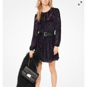 Michael Kors Tiger Velvet Jacquard Dress