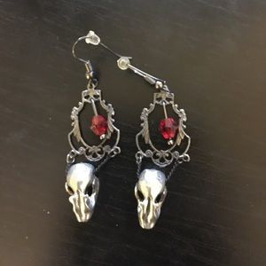 Miyu Decay goth witch skull Victorian earrings