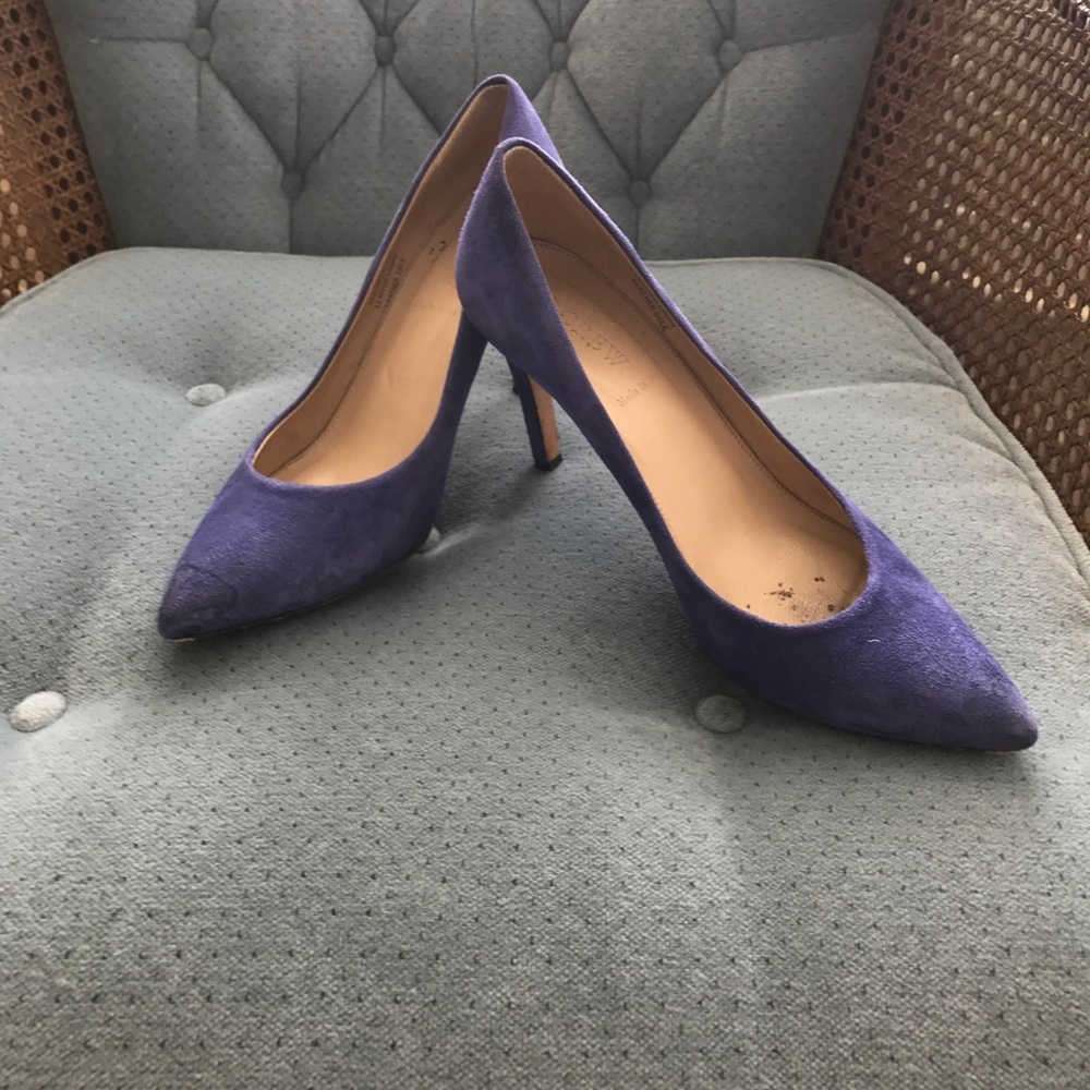 J Crew periwinkle suede pumps
