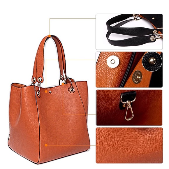 aosbos Handbags - Women’s fashion brown tote bag