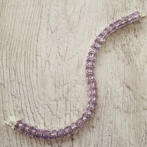 Double row amethyst tennis bracelet