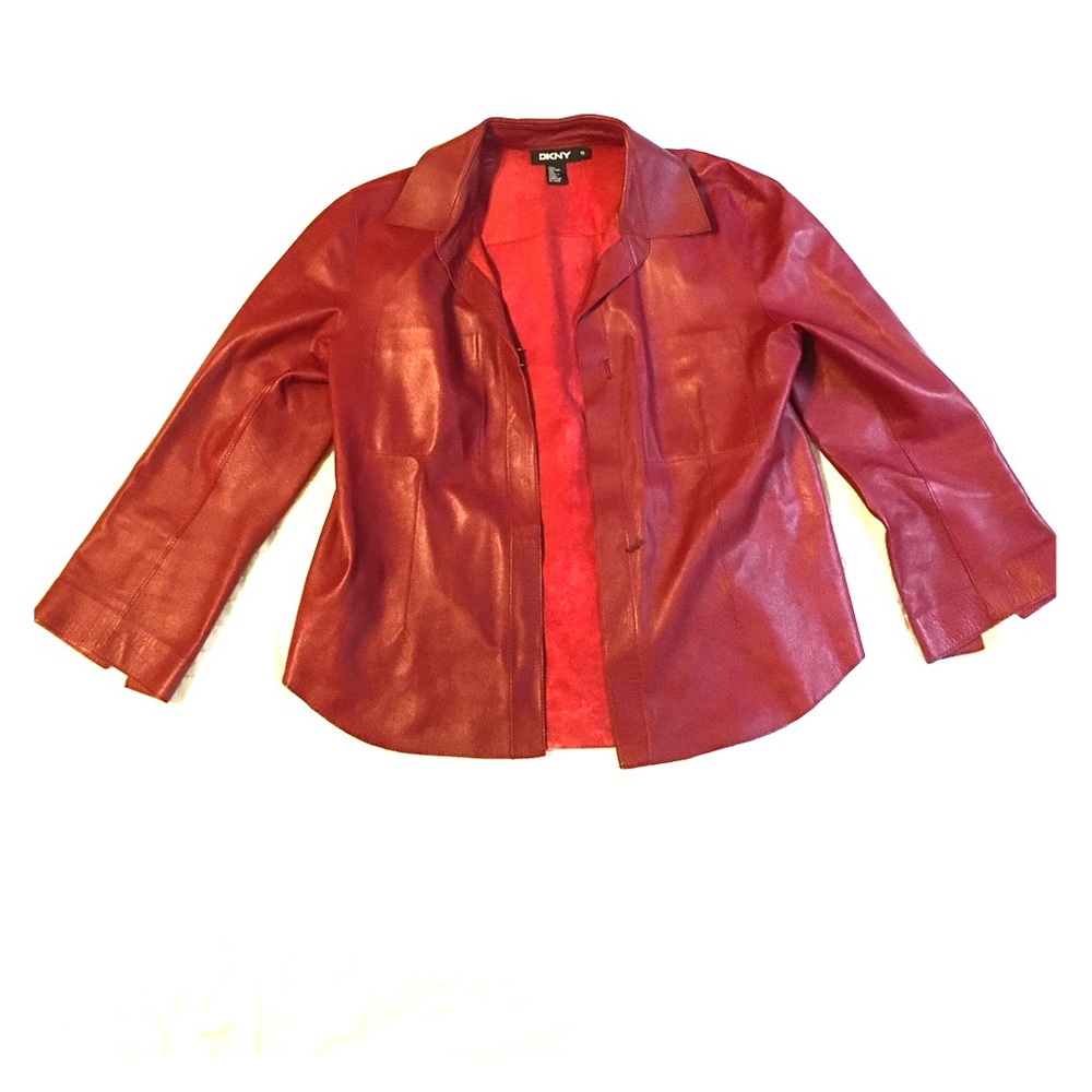 Red DKNY Leather Jacket