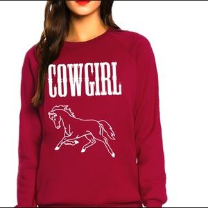 Cowgirl horse sweatshirt- Queen Apparel