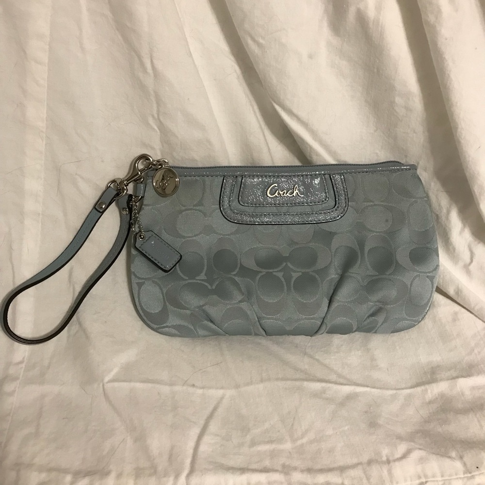 Coach Light Blue Wristlet