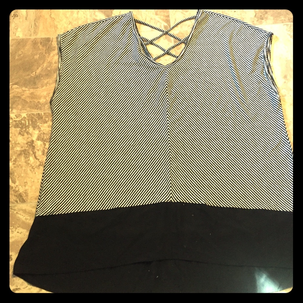 Lane Bryant striped with black sheer bottom 22/24