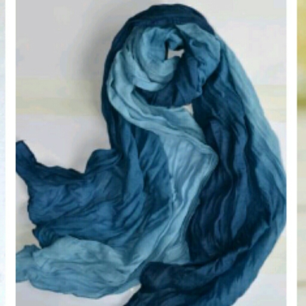 Long, soft Blue Hombre Scarf