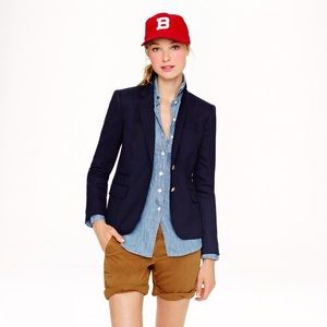 J Crew Women Classic Schoolboy Blazer in Navy Blue