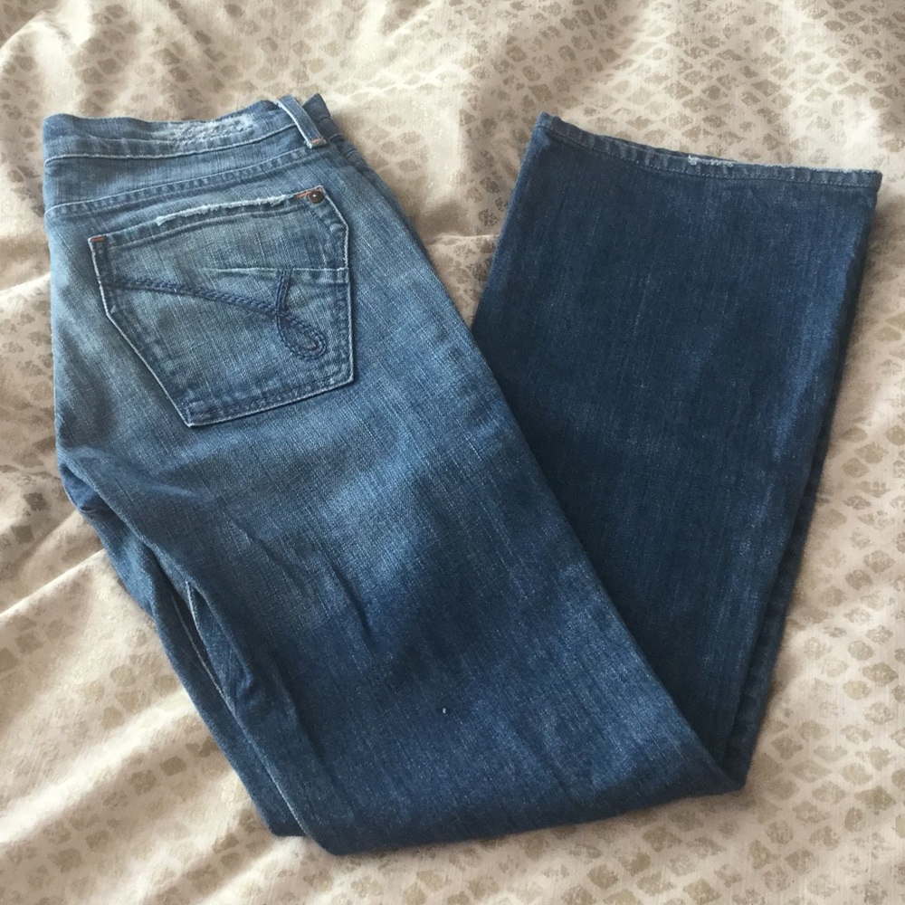 Faded flare denim