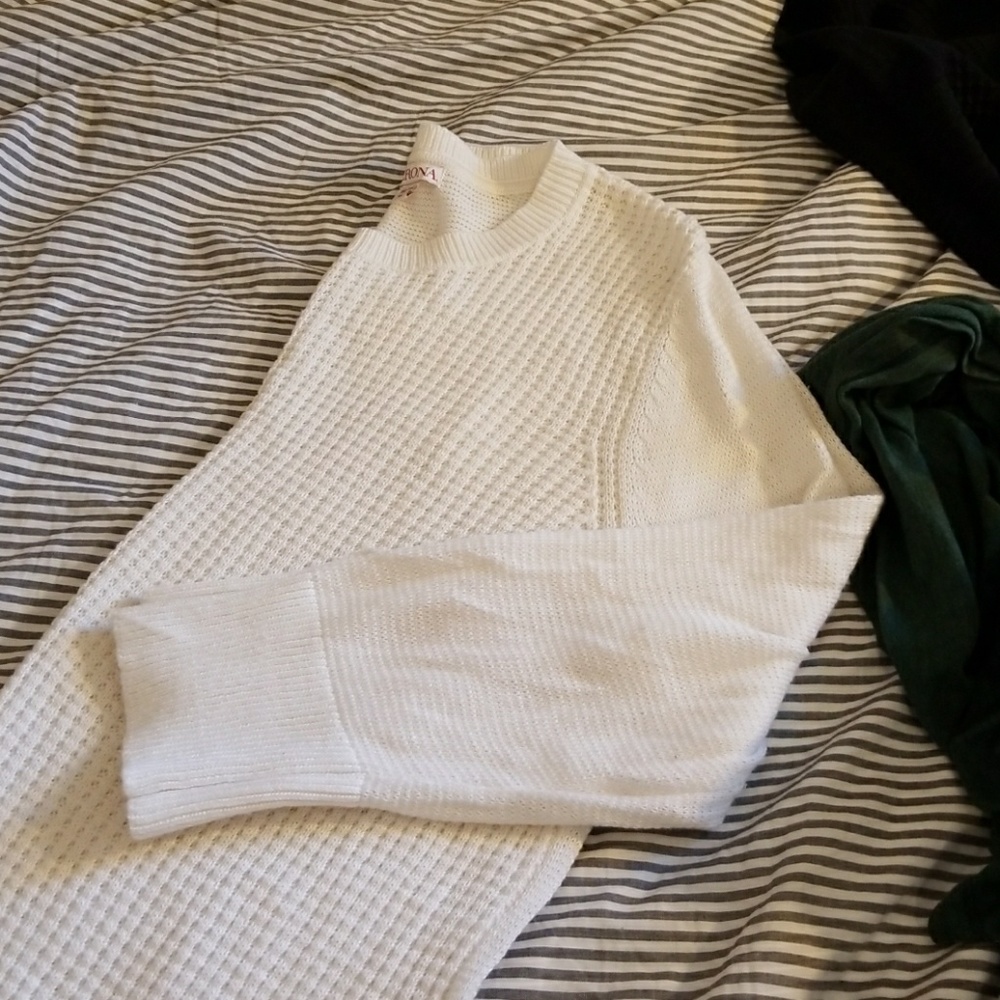 Cream Pointelle Sweater