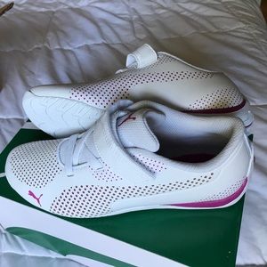 Kids Size 3.5 Puma White Ultra Magenta Shoes