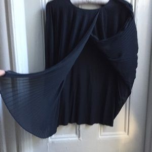 Club Monaco boat neck split back chiffon tee