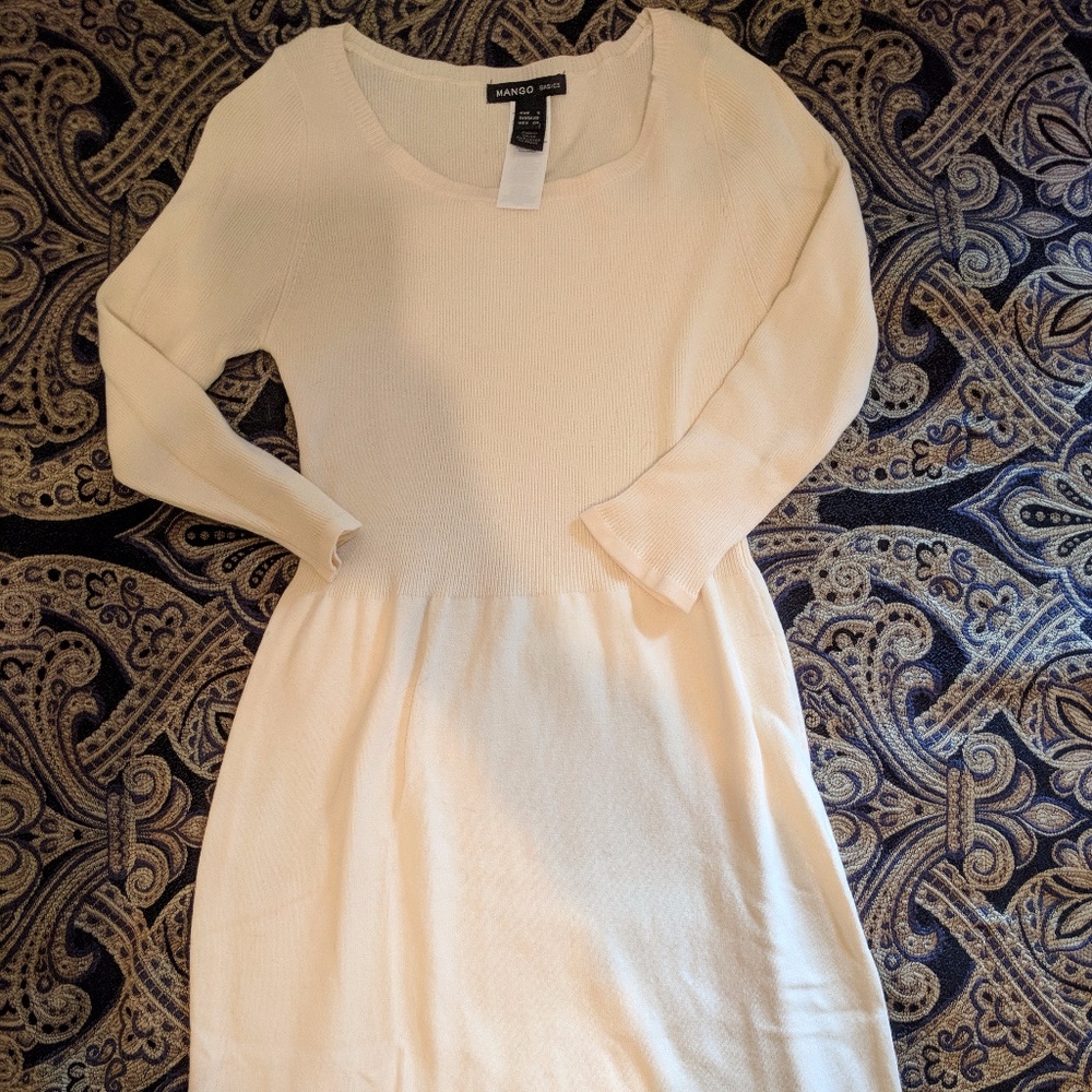 Mango Cream Sweater Dress