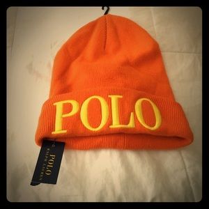 Men’s Polo Ralph Lauren Beanie Orange and Yellow