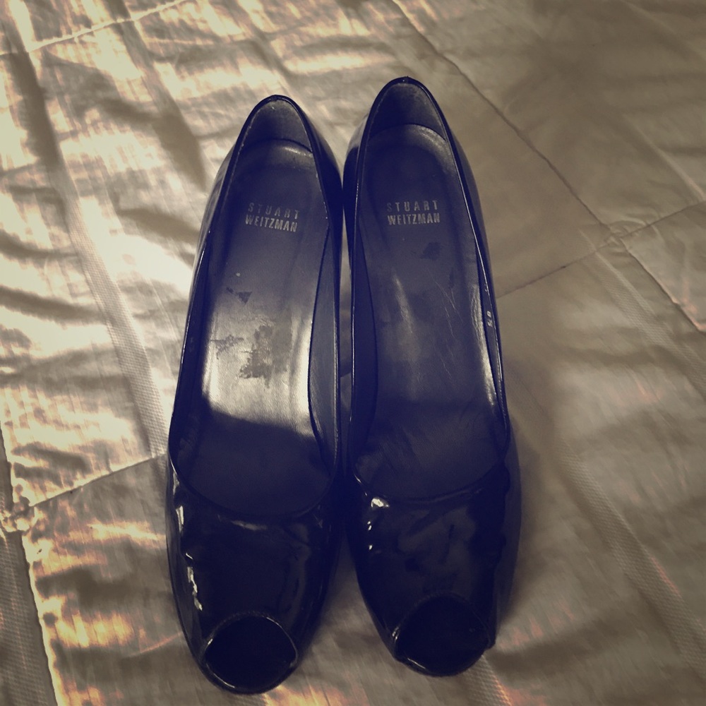 Stuart Weitzman Black Patent Leather Heels
