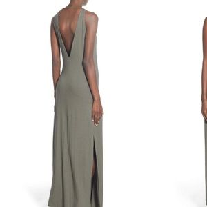 Nordstrom Ribbed Maxi Dress with Deep-V Back