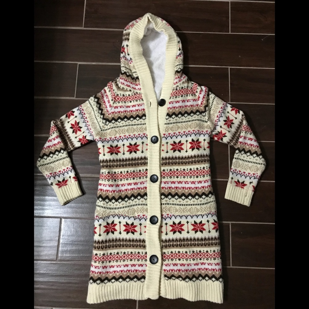 Hooded long sweater