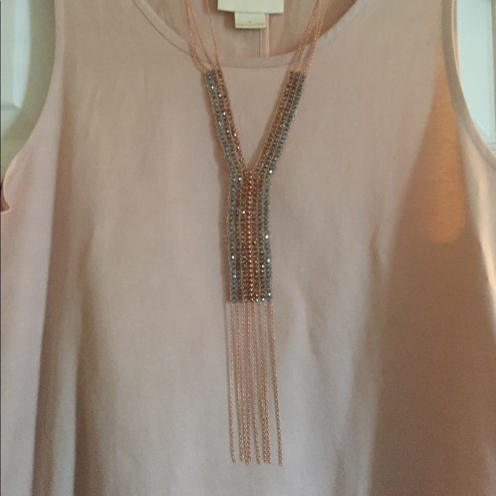 Anthropology rose gold color Art Deco necklace.