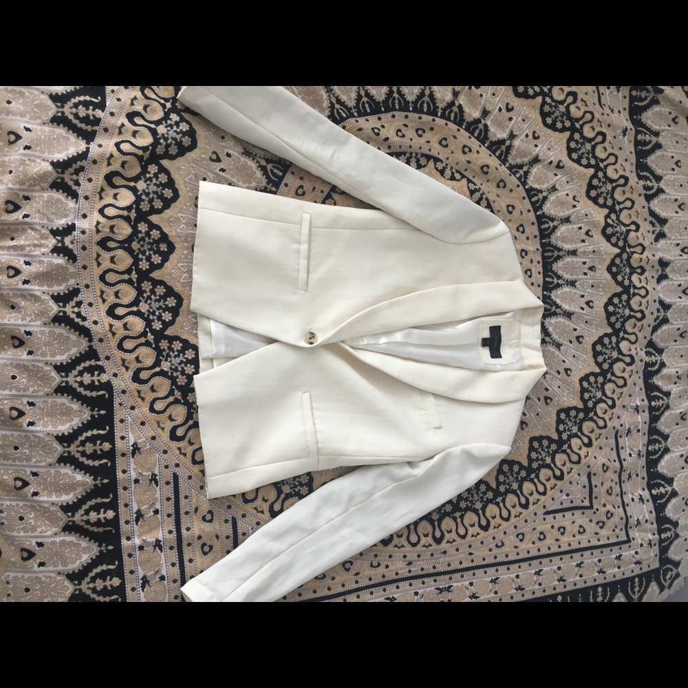 White J. Crew blazer, 100% wool, silk lining