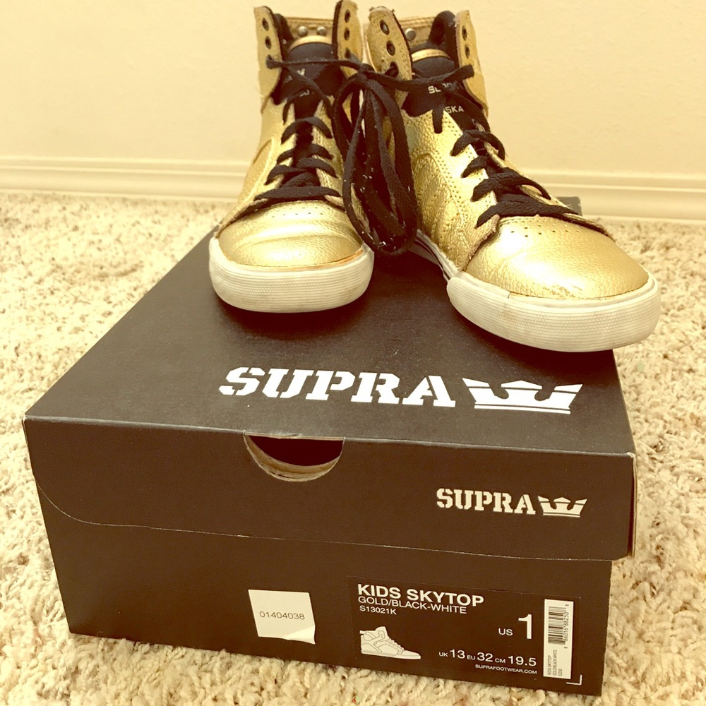 Kids Gold Supras Size 1