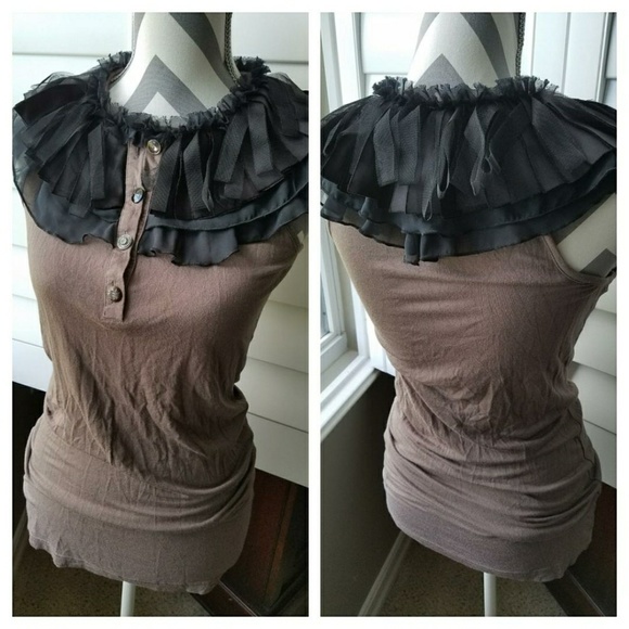 Twelve by Twelve Ruffled Trim Sleeveless Tunic - Picture 1 of 4