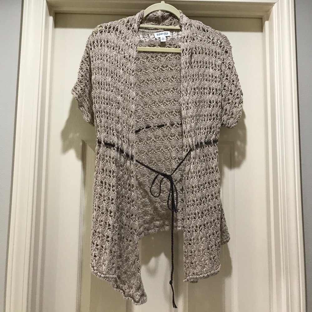 cardigan with leather tie