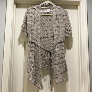 cardigan with leather tie