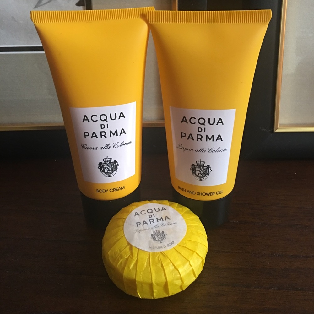 Acqua Di Parma. Bath gel, body lotion and soap.