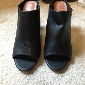 Black Heeled Mules