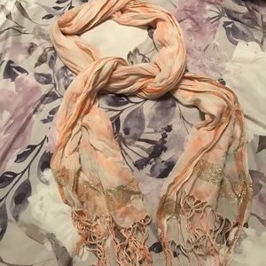 Light orange, cream, and gold scarf