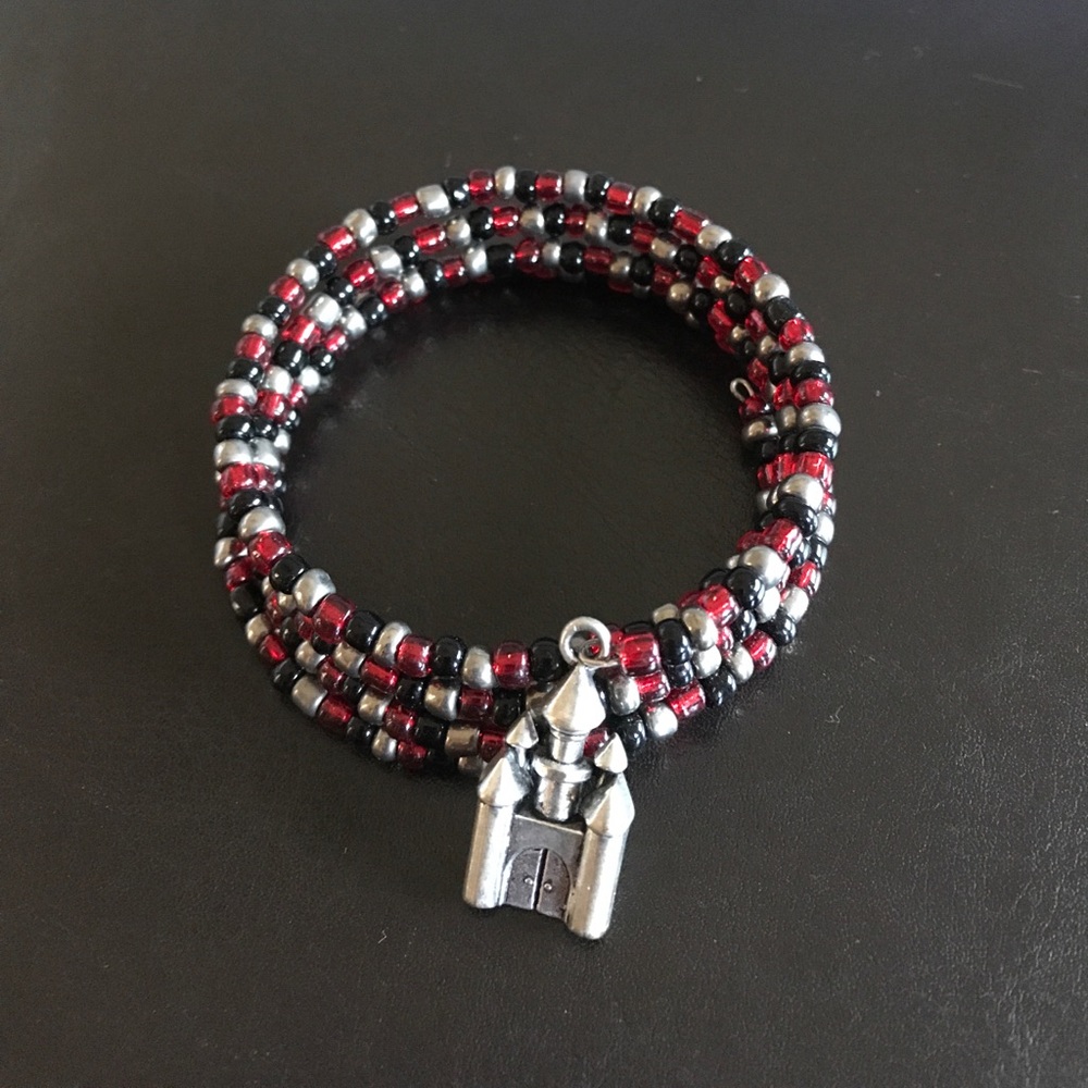 Beaded Wrap bracelet with Castle charm.