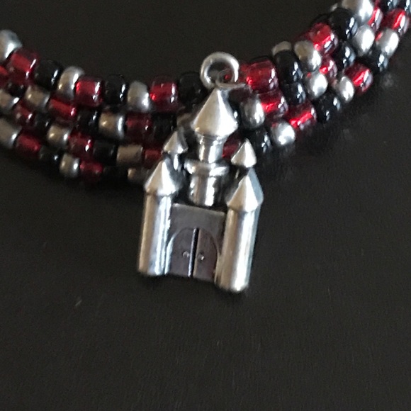 Beaded Wrap bracelet with Castle charm. - Picture 2 of 3