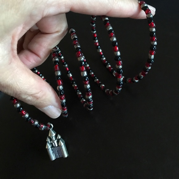 Beaded Wrap bracelet with Castle charm. - Picture 3 of 3