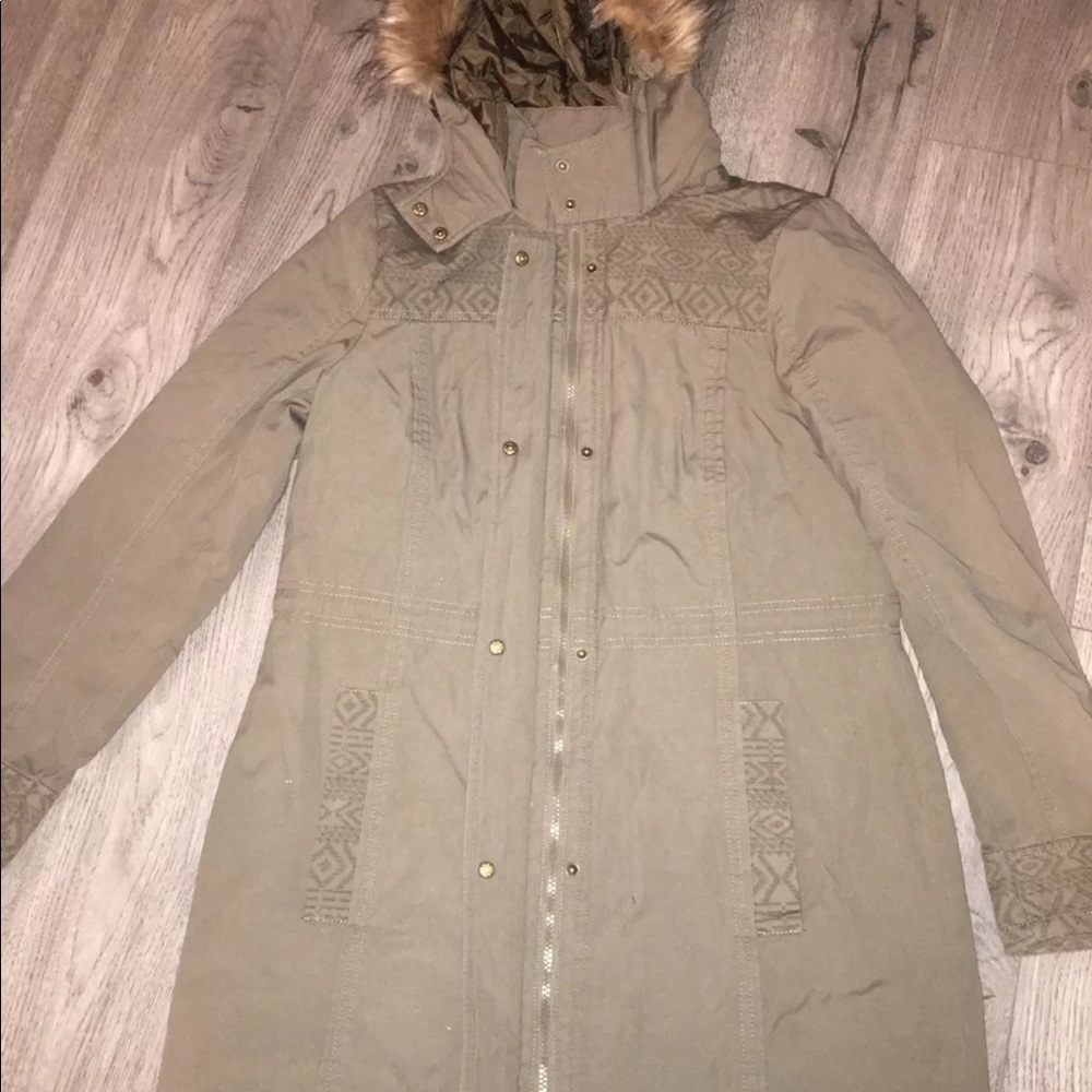 Long Green Aztec Winter Coat