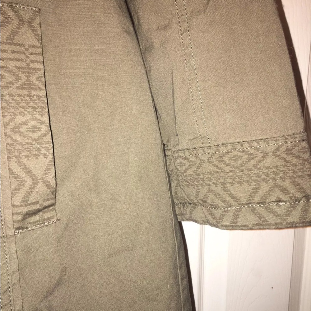 Long Green Aztec Winter Coat - Picture 3 of 4
