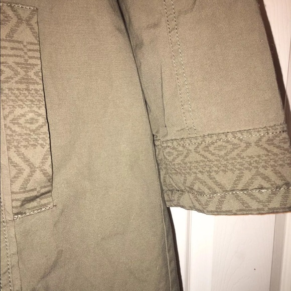 Long Green Aztec Winter Coat - Picture 3 of 4