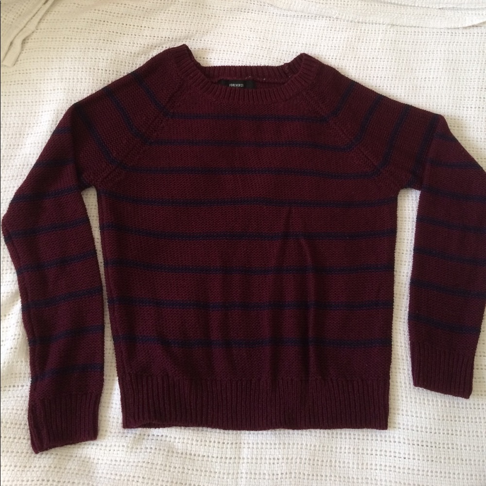 Forever 21 maroon and navy sweater