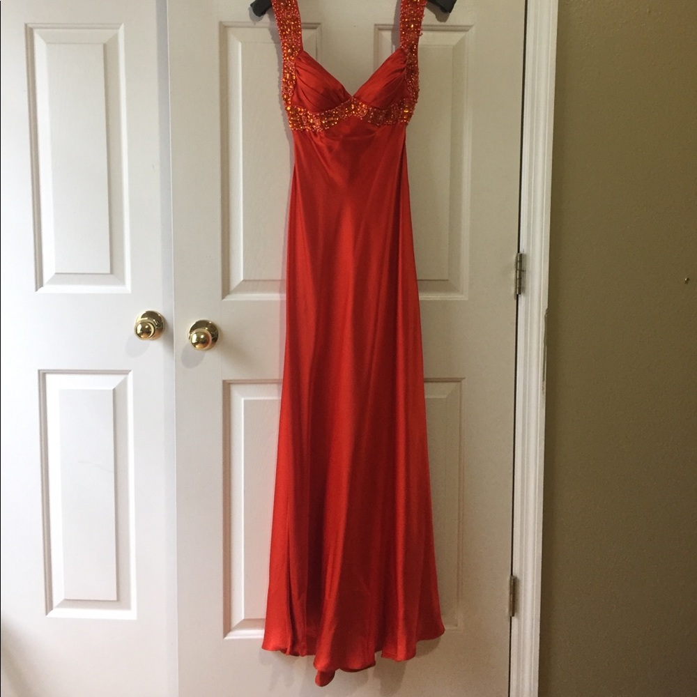 Formal dress, prom dress - orange.