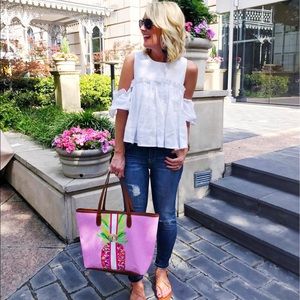 J.O.A. White ruffle top