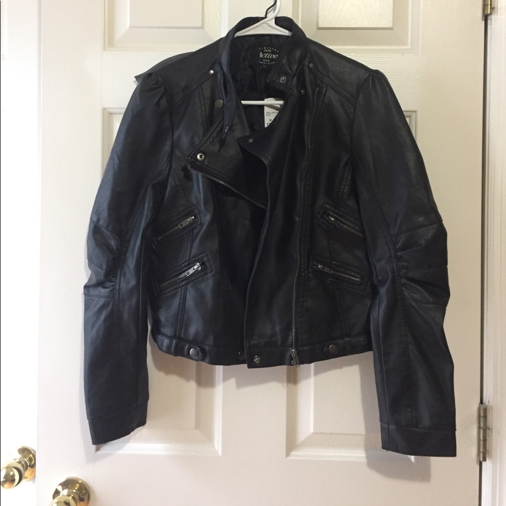 NWT Black faux leather jacket