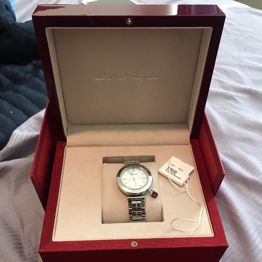Ferragamo intreccio stainless steel watch.