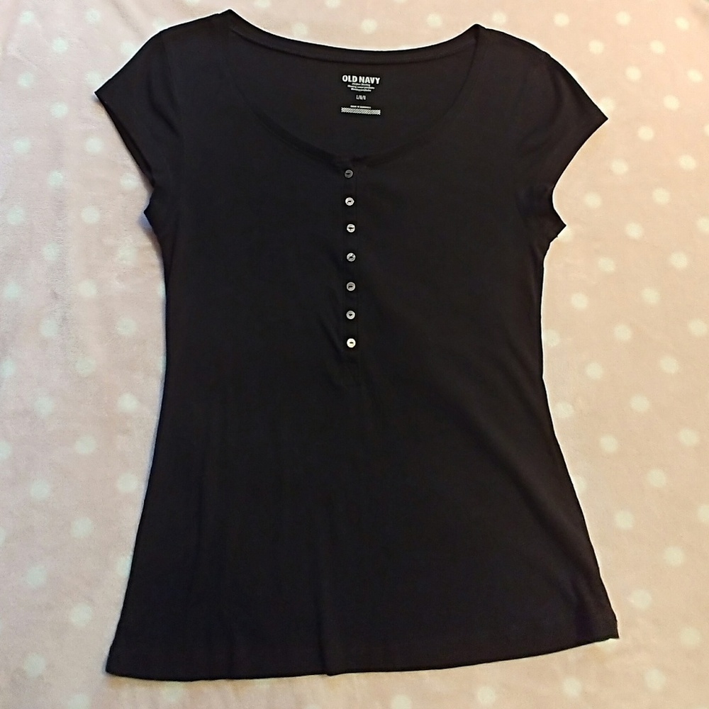 Old Navy "Perfect Henley" black shirt