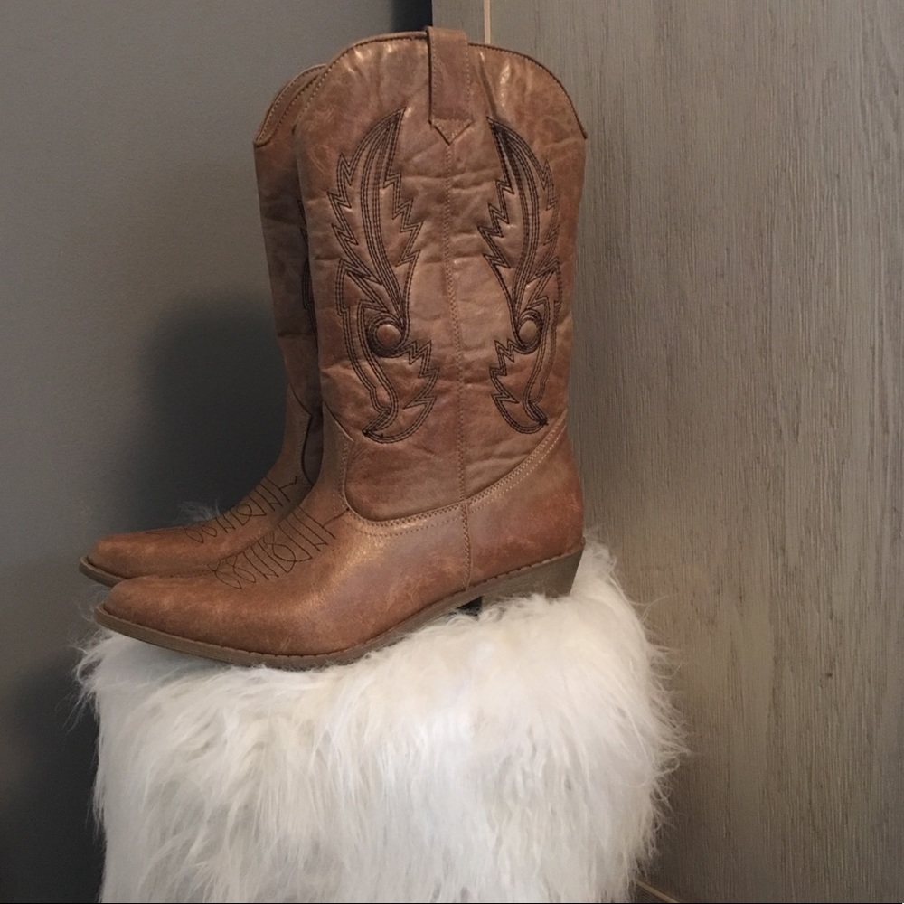 💋SOLD💋Coconuts Gaucho Cowboy Boots Sz 9 Tan