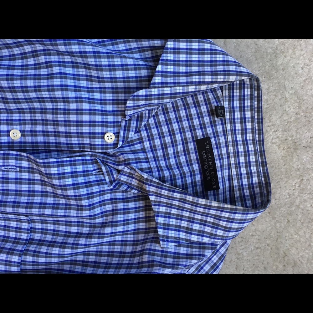 Bloomingdale’s Madras dress shirt 16x33/34
