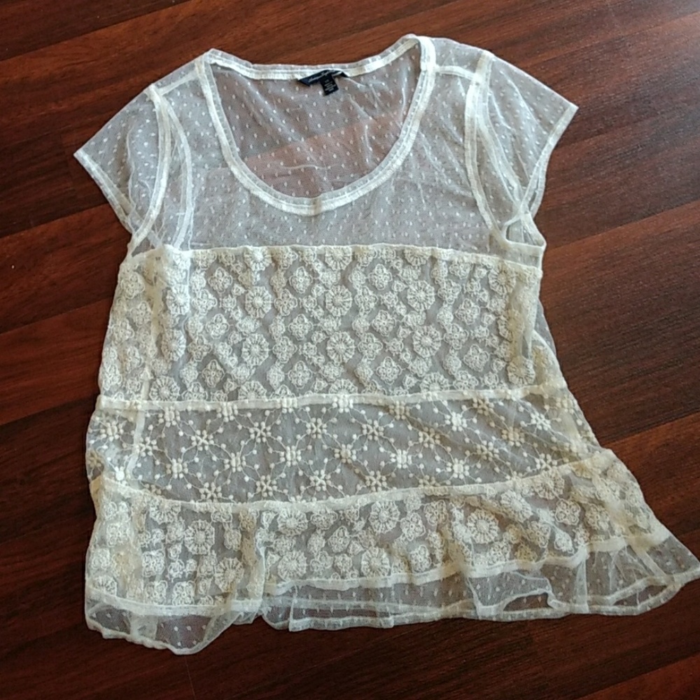American Eagle Antique White Lace top