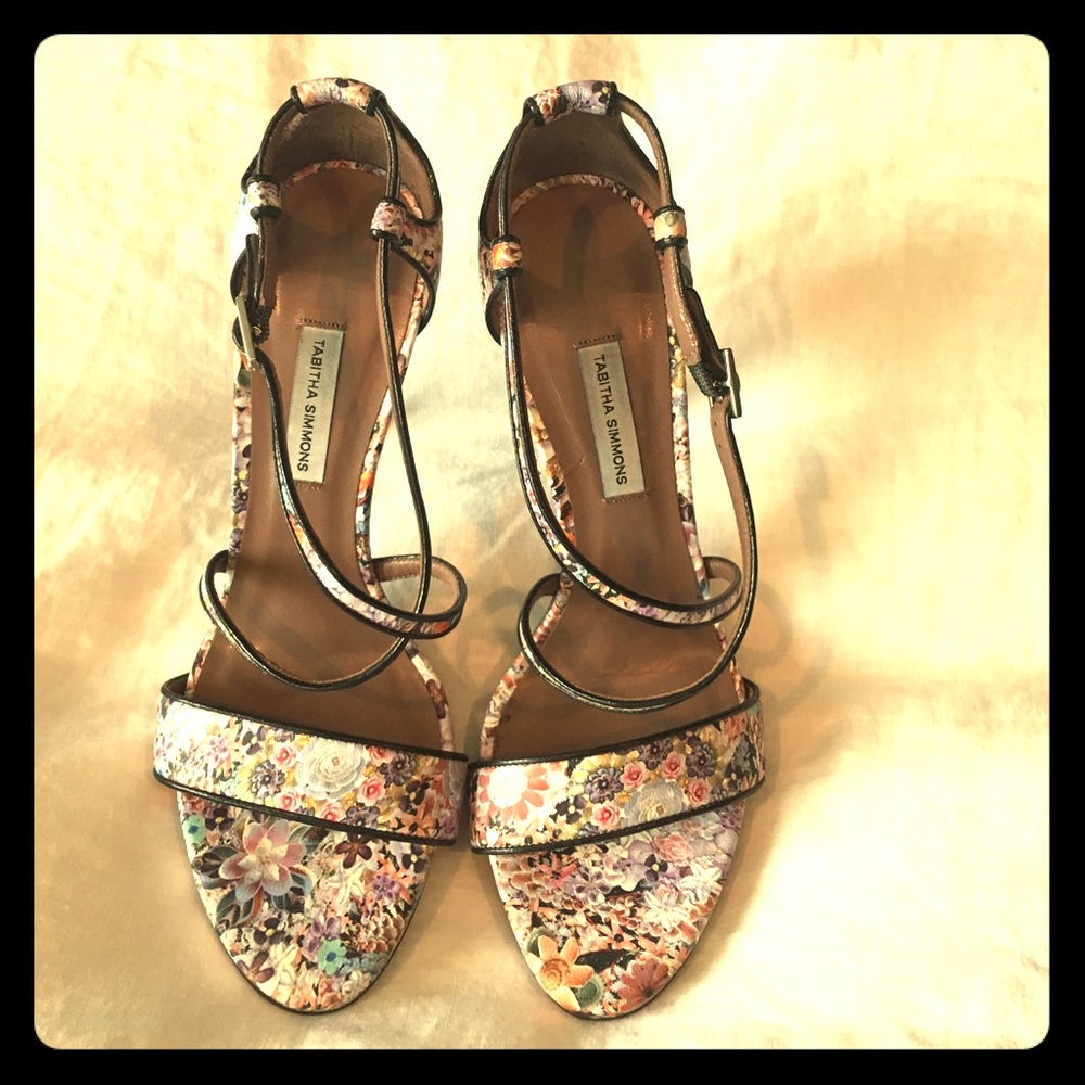 Tabitha Simmons strappy floral stiletto