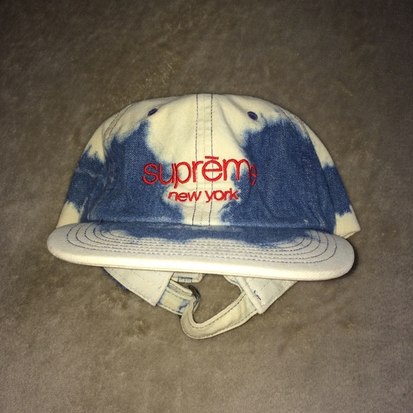 supreme bleached denim hat