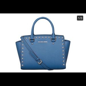 Michael Kors Selma Blue Medium satchel handbag