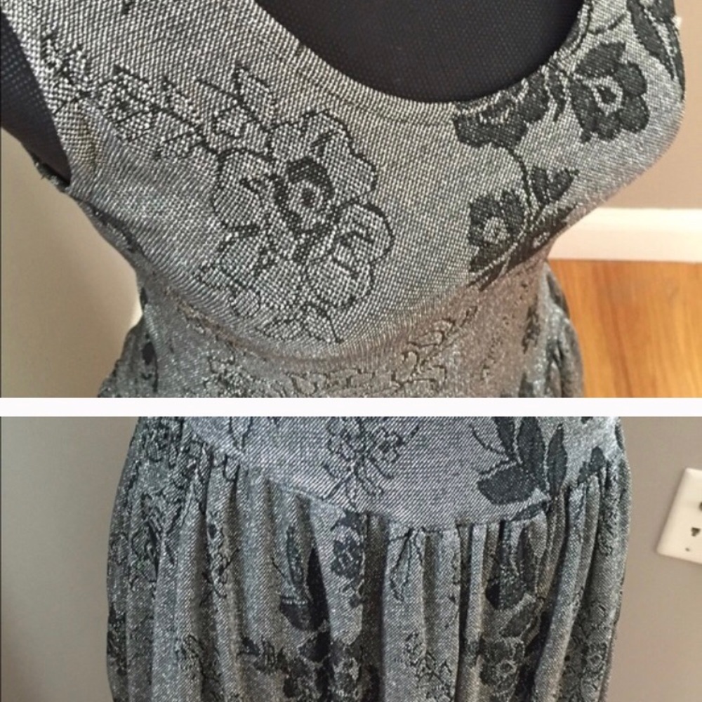 Grey floral print maxi dress