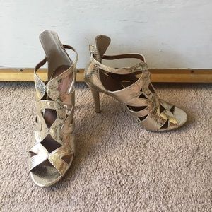 gold cage / strappy heels