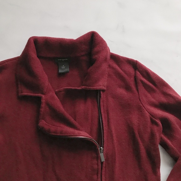 $24‼️ ANN TAYLOR Moto Sweater Jacket Cardigan - Picture 3 of 4